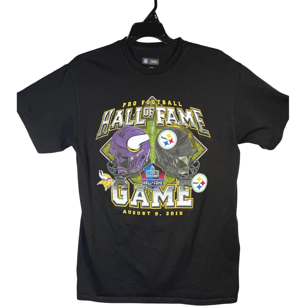 NFL Team Apparel T-Shirt Mens Medium Black Excellent 2015 Hall of Fame Game